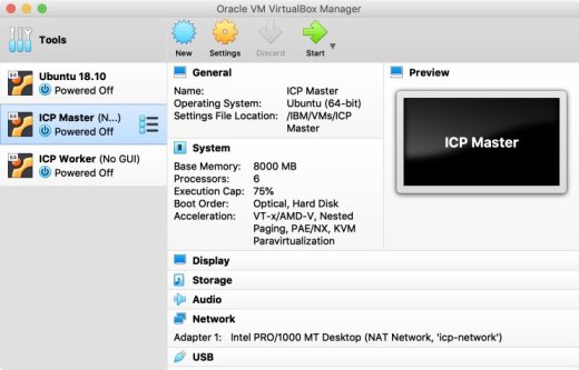 VirtualBox ICP-CE Mater Node Virtual Machine