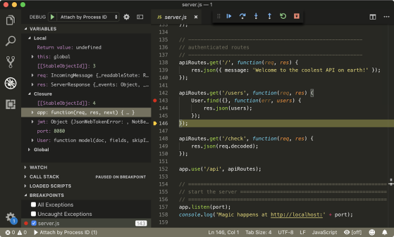 Visual Studio Code Debugging JWT Sample code
