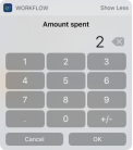 Workflow Widget Amount Input